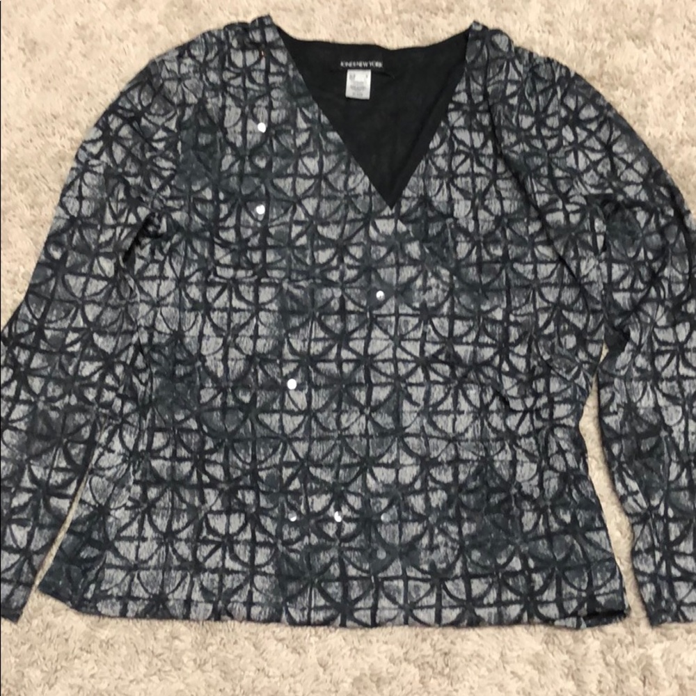 Jones New York Lightly Sequined Crop Top